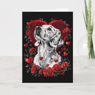 Valentine's Day English Setter Dog  Card