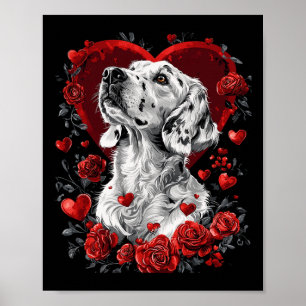 Valentine's Day English Setter Dog Poster