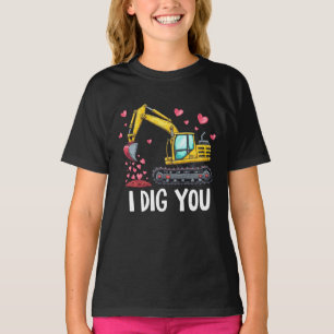 Valentines Day Excavator Dig You Truck T-Shirt