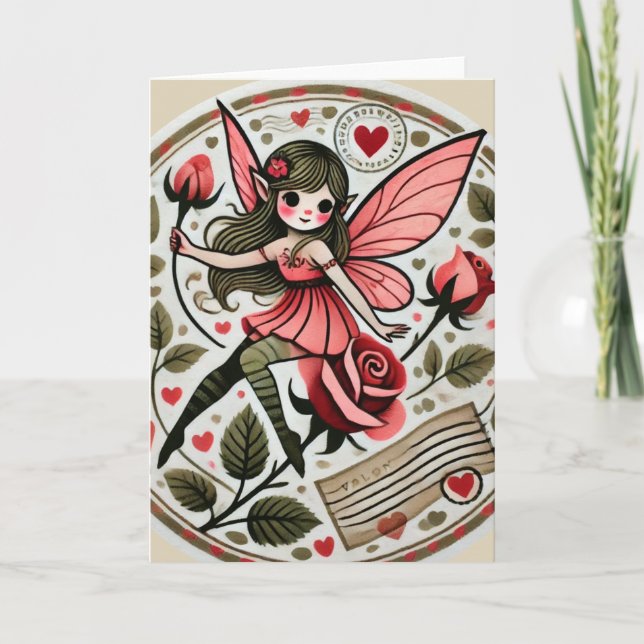 Valentine's day Fairy Valentine                    Card (Front)