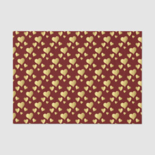 Valentine's Day Faux Gold Foil Hearts Pattern Tissue Paper