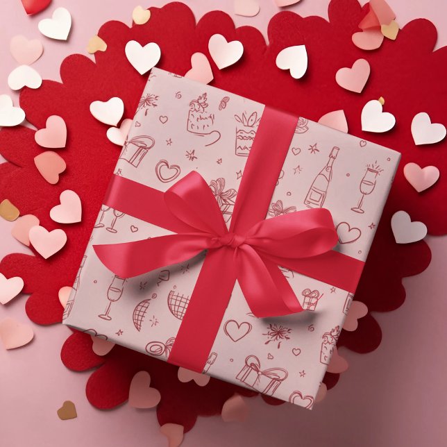 Valentine's Day Festive Pattern Wrapping Paper (Creator Uploaded)