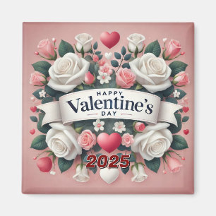 Valentine's Day Floral Heart Design   Magnet