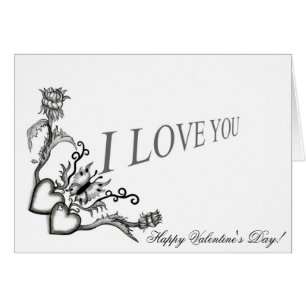 Valentine's Day - Flower Heart and Butterfly