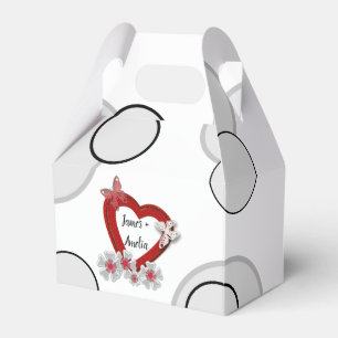 Valentines Day flowers floral red heart butterfly Favour Box
