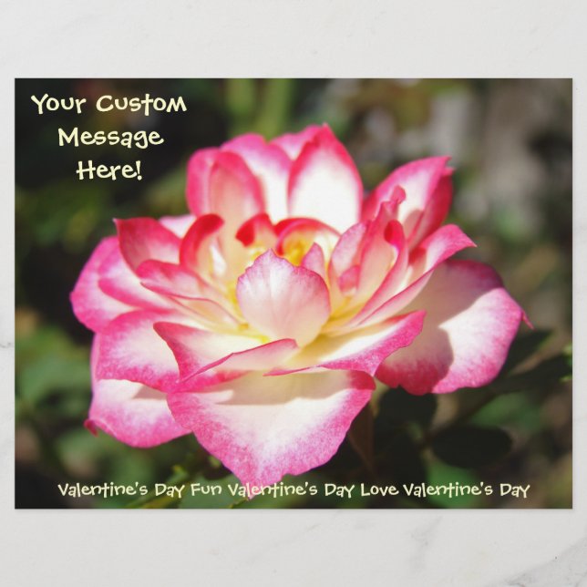 Valentine's Day Flyer custom Pink White Rose (Front)