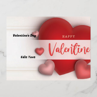 Valentine's Day Foil Holiday Postcard