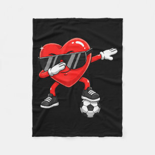 Valentines Day Football Heart Dab Soccer Men Boys  Fleece Blanket