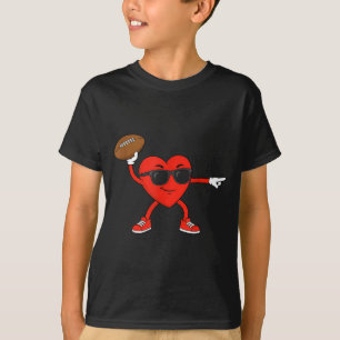 Valentine's Day Football Heart Playing Design T-Shirt