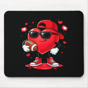 Valentines day football heart playing football boy mouse pad