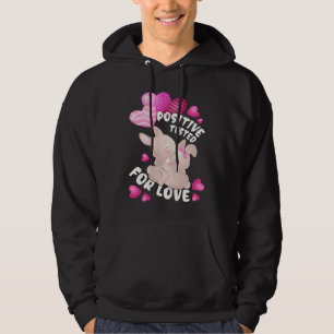 Valentine's day for couples bunnies with heart bal hoodie