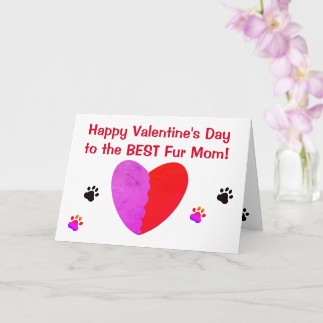 Valentine's Day for Fur Mum Greeting Card (Orchid)