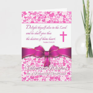 Valentine's Day for Girlfriend, Psalm 37 Scripture Holiday Card