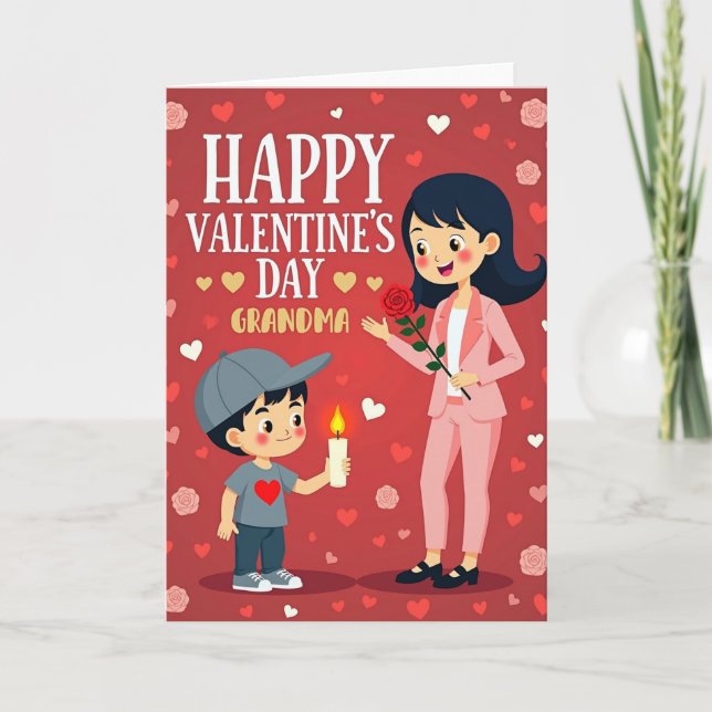 Valentines Day For Grandma Card (Front)