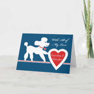Valentine's Day for Grandparents, Cute Poodle Holiday Card