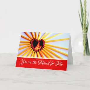 Valentine's Day for Sweetheart Heart Matches Flame Card