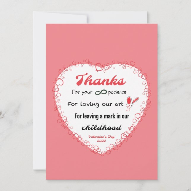Valentines day for teachers card (Front)