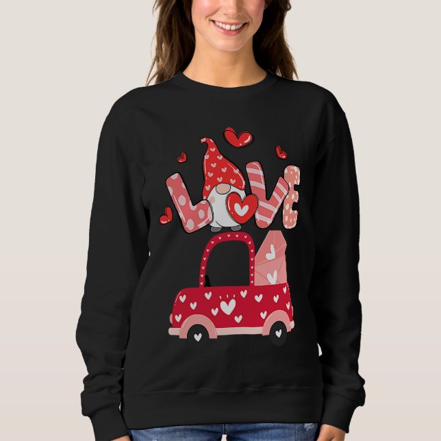 Valentines Day for Womens with Cute Gnomes Love  2 Sweatshirt (Front)
