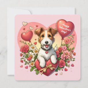 Valentine's Day - Fox Terrier - Card