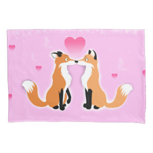 Valentines Day Foxes Pillowcase