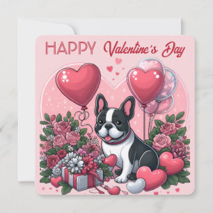 Valentine's Day - French Bulldog 3 - Card
