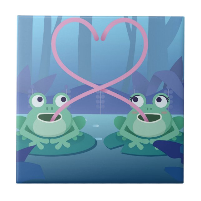 valentines day frog lovers tile (Front)