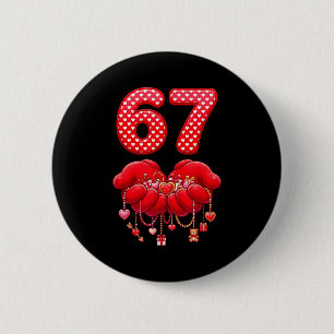 Valentines Day Funny 67 Six Seven Valentine Heart 6 Cm Round Badge