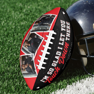 Valentine's Day Funny Adult Touch Down Photo Red Football