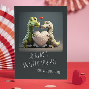 Valentine's Day Funny Alligator Crocodile Couple Card