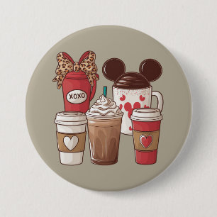 Valentine's Day Funny Latte Coffee Lover  7.5 Cm Round Badge