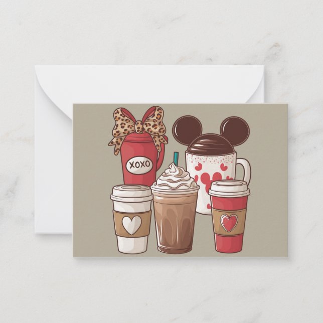 Valentine's Day Funny Latte Coffee Lover  Card (Front)