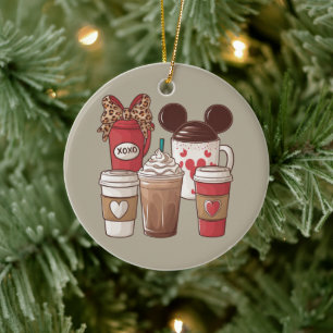 Valentine's Day Funny Latte Coffee Lover Ceramic Tree Decoration