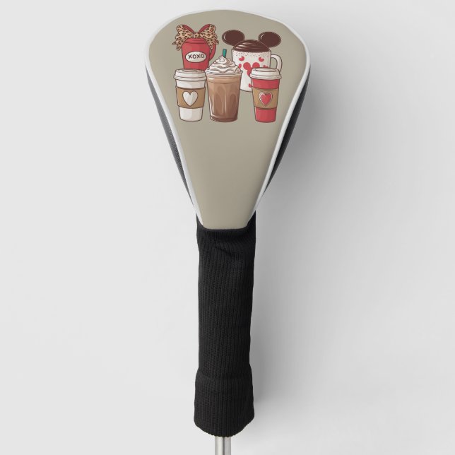 Valentine's Day Funny Latte Coffee Lover  Golf Head Cover (Front)
