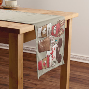 Valentine's Day Funny Latte Coffee Lover  Short Table Runner