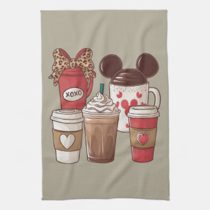 Valentine's Day Funny Latte Coffee Lover  Tea Towel