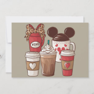 Valentine's Day Funny Latte Coffee Lover Thank You Card
