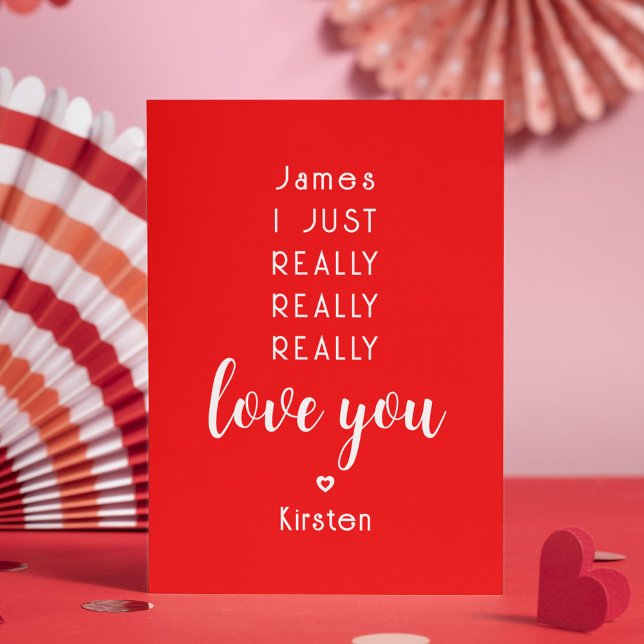 Valentines Day Funny Love You Personalised Name Holiday Card (Creator Uploaded)