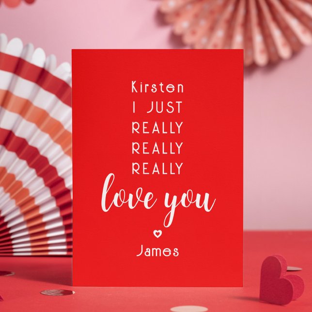 Valentines Day Funny Love You Personalised Name Holiday Card (Creator Uploaded)