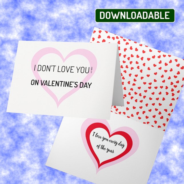 Valentines day funny romantic hearts quote holiday card (Creator Uploaded)