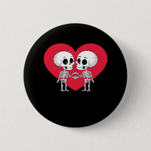 Valentines Day Funny Skeleton Hand Heart 6 Cm Round Badge