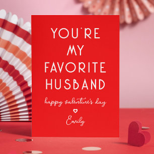 Valentine's Day Funny You're My Favourite Husband Holiday Card
