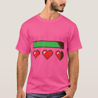 Valentines Day Gamer Hp Pixel Hearts Lives Men Boy T-Shirt