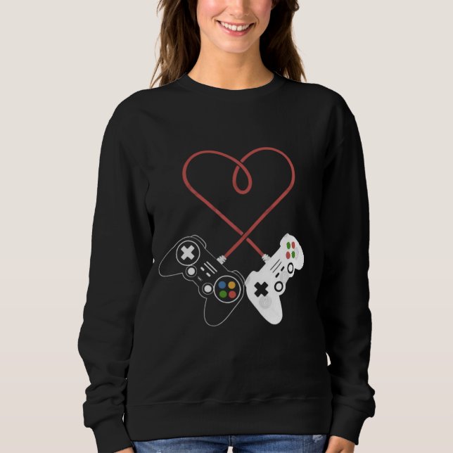 Valentine's Day Gamer's Delight: Heart-Inspired  Sweatshirt (Front)