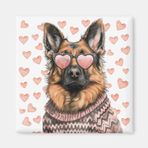 Valentines Day German Shepherd Dog Magnet