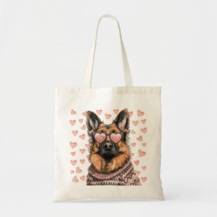 Valentines Day German Shepherd Dog Tote Bag