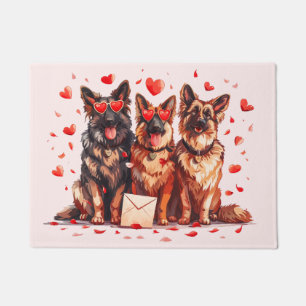 Valentines Day German Shepherd Dogs Doormat