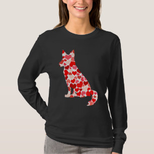Valentines Day German Shepherd Hearts Puppy Dog O T-Shirt