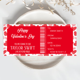 Valentine's Day Gift Certificate Concert Tickets Invitation