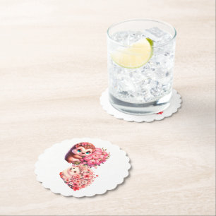 Valentine's Day Gift: Cute Hedgehogs In Love Coupl Paper Coaster