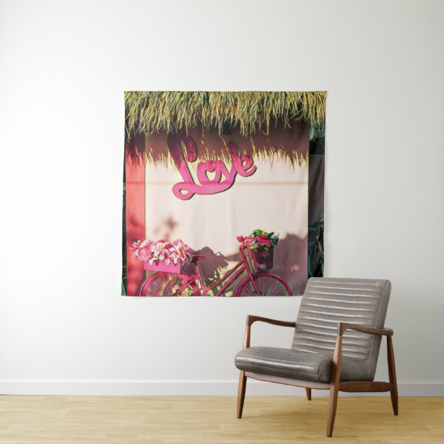 Valentine's day gift for bikers tapestry (In Situ)